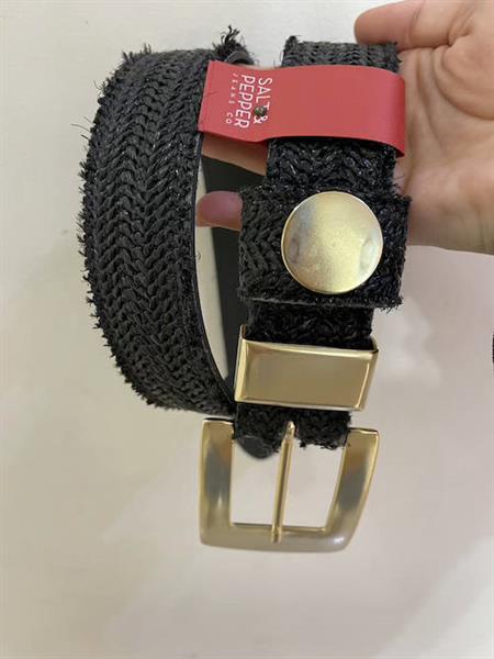 SALT & PEPPER jeans Gloria black knitted BELT