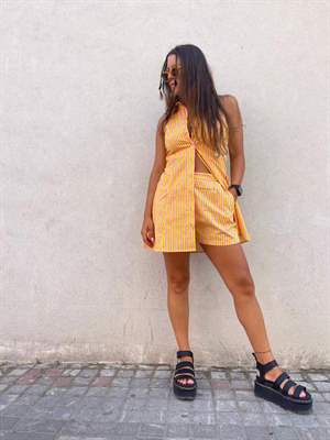 Love+Alicia OLIVIER Striped Cotton Shorts - Image 4