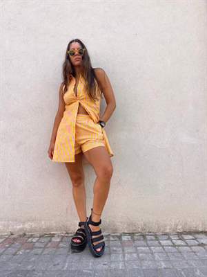 Love+Alicia OLIVIER Striped Cotton Shorts - Image 6