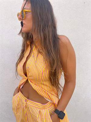 Love+Alicia OLIVIER Striped Cotton Shorts - Image 3