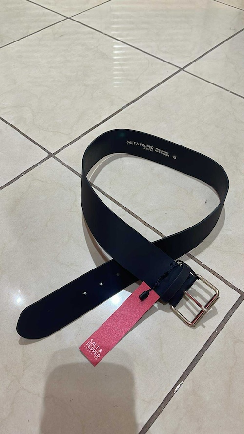 Salt&pepper jeans silver metal black belt