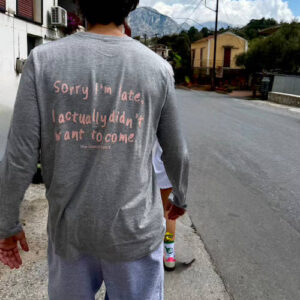 THE.ISLAND.PROJECT. Unisex oversized long sleeves I'm late γκρι