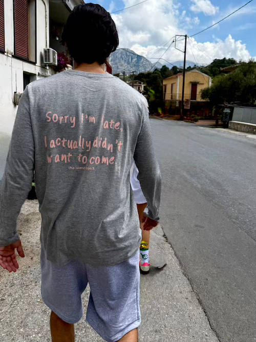 THE.ISLAND.PROJECT. Unisex oversized long sleeves I'm late γκρι