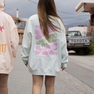 THE.ISLAND.PROJECT. Unisex oversized sweatshirt ανθιζουμε παρεα mint