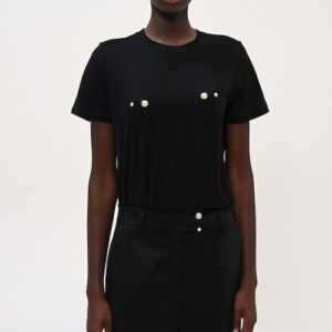 BOOM T-SHIRT BLACK WITH PERLS