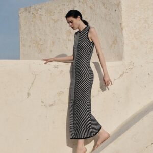 Combos Dress Maxi two tone black/white