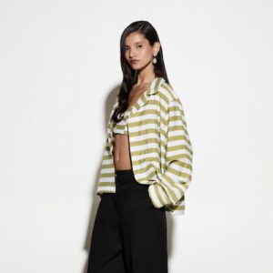 MILKWHITE SHIRT OLIVE STRIPES