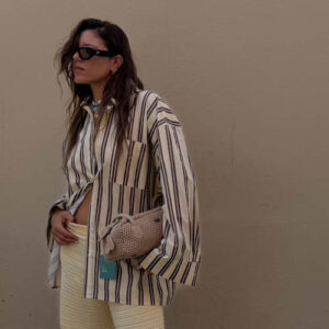 MILKWHITE unisex OVERSIZED BOXY SHIRT STRIPES BANANA