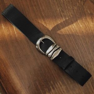 Individual Art Leather "Love over gold" leather belt black