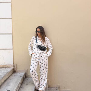 MILKWHITE PANTS FOOTPRINTS BLACK/WHITE