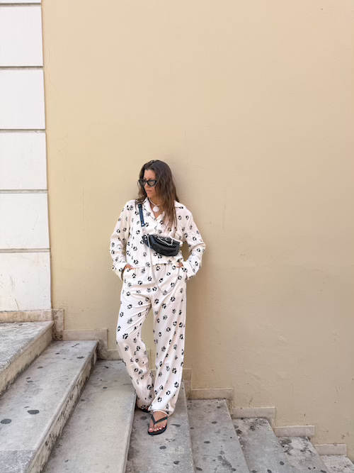 MILKWHITE PANTS FOOTPRINTS BLACK/WHITE