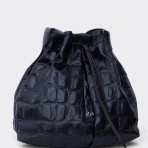 Elena Athanasiou Baggy Croco Pouch Bag black